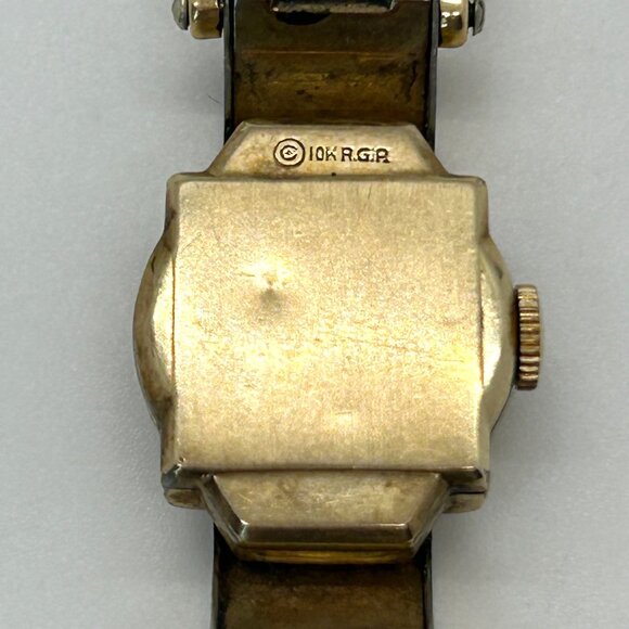 Vintage Helbros Womens 10K RGP Wristwatch 1/20 12K GF Band Non-Functioning - Picture 3 of 14